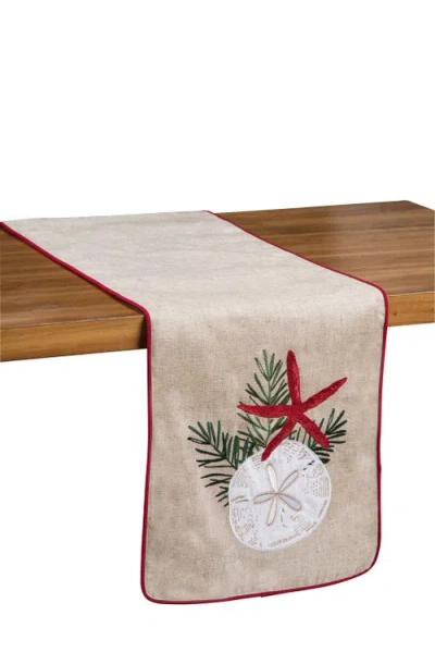 C & F Home C&f Home Seaside Greeting Table Runner 14" X 72" In Neutral