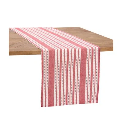 C & F Home C&f Home Warner Scarlet Woven 4th Of July Patriotic Reversible Table Runner 14" X 72" In Red