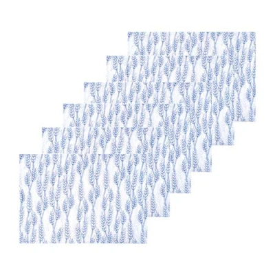 C & F Home C&f Home Blue Harvest Wheat Placemats Set Of 6, 14" X 20" In Blue