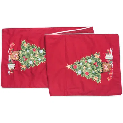 C & F Home C&f Home Holiday Tree Table Runner 14" X 72" In Red
