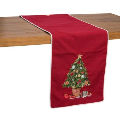 C & F Home C&f Home Holiday Tree Table Runner 14" X 72" In Red