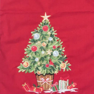 C & F Home C&f Home Holiday Tree Table Runner 14" X 72" In Red