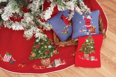 C & F Home C&f Home Holiday Tree Table Runner 14" X 72" In Red