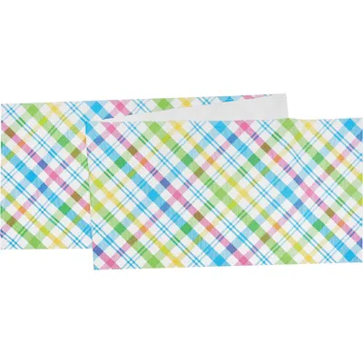 C & F Home C&f Home Spring Easter Blossom Plaid Printed Table Runner 13" X 72" In Multi