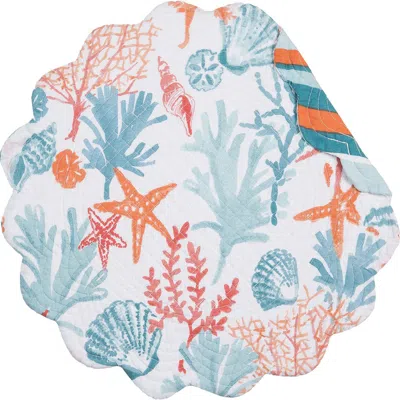 C & F Home C&f Home Tangerine Coast Placemats Set Of 6, 17" Decor In Blue