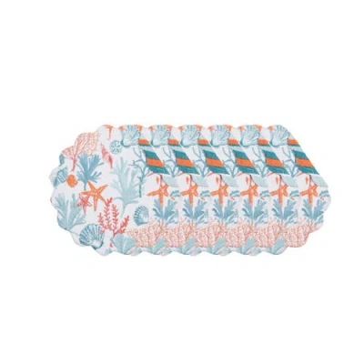 C & F Home C&f Home Tangerine Coast Placemats Set Of 6, 17" Decor In Blue