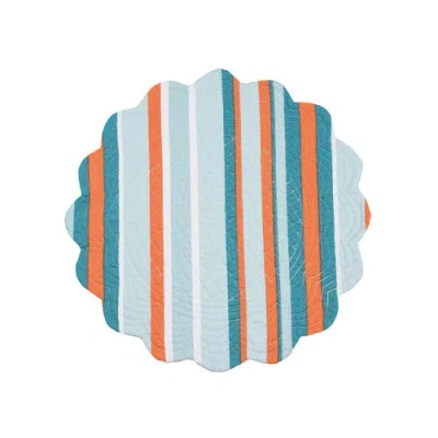 C & F Home C&f Home Tangerine Coast Placemats Set Of 6, 17" Decor In Blue