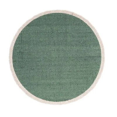 C & F Home C&f Home Fringed Aspen Round Placemats Set Of 6, 15" In Green
