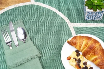 C & F Home C&f Home Fringed Aspen Round Placemats Set Of 6, 15" In Green