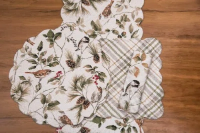 C & F Home C&f Home Mira Songbird Cotton Napkin Machine Washable Set Of 6 In White