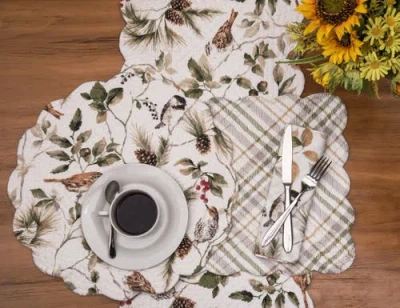 C & F Home C&f Home Mira Songbird Cotton Napkin Machine Washable Set Of 6 In White