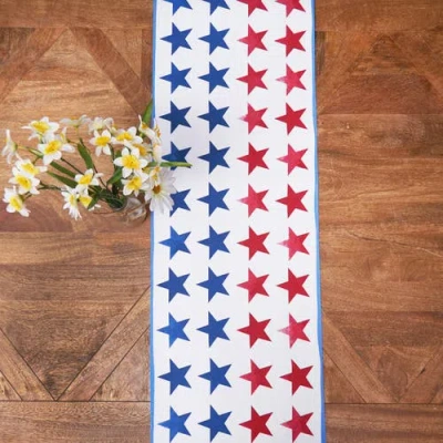 C & F Home C&f Home Red White & Pow Table Runner 14" X 72" In Multi