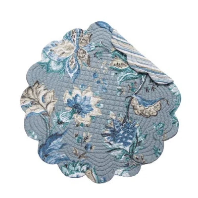 C & F Home C&f Home Morrison Round Quilted Placemats Set Of 6, 17" In Blue