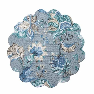 C & F Home C&f Home Morrison Round Quilted Placemats Set Of 6, 17" In Blue
