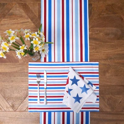 C & F Home C&f Home Red White & Pow Table Runner 14" X 72" In Multi