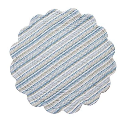 C & F Home C&f Home Morrison Round Quilted Placemats Set Of 6, 17" In Blue