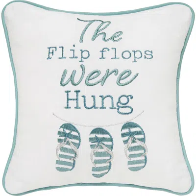 C & F Home C&f Home Flip Flops Were Hung Christmas Pillow, 10" X 10" In White