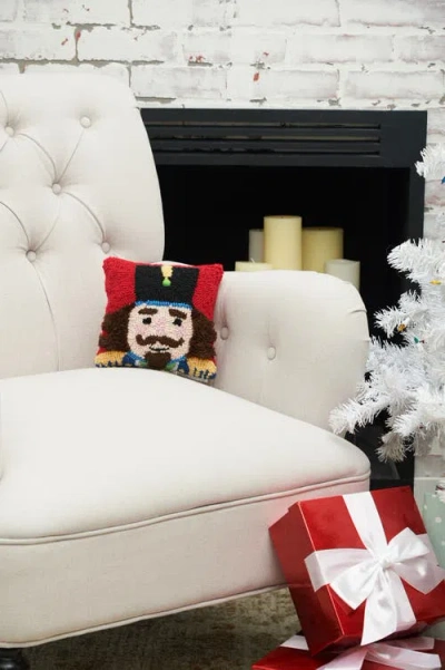 C & F Home C&f Home Nutcracker Hooked Small Christmas Accent Pillow, 8" X 8" In Multi