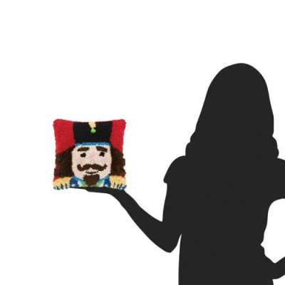 C & F Home C&f Home Nutcracker Hooked Small Christmas Accent Pillow, 8" X 8" In Multi