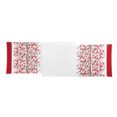 C & F Home C&f Home Berries Table Runner 13" X 72" In White