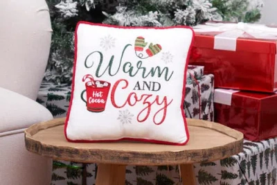 C & F Home C&f Home Warm And Cozy Cocoa Mug Christmas Pillow, 10" X 10" In Multi