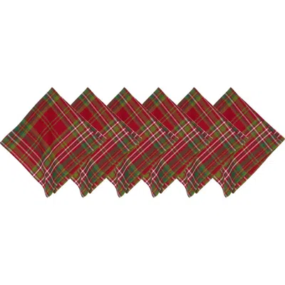 C & F Home C&f Home Jonah Plaid Napkins Set Of 6 In Red