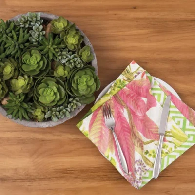 C & F Home C&f Home Moana Cotton Reversible Napkin Set Of 6 In Green