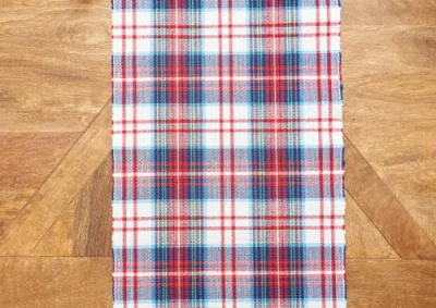 C & F Home C&f Home Morris Plaid Red And Green Woven Table Runner 13" X 72" In Red