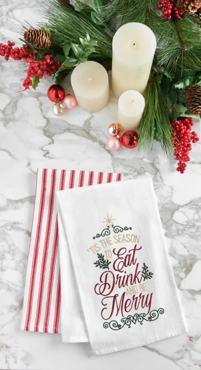 C & F Home C&f Home Eat, Drink, & Be Merry Towel In White