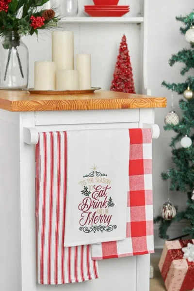 C & F Home C&f Home Eat, Drink, & Be Merry Towel In White