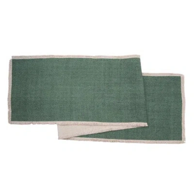 C & F Home C&f Home Fringed Aspen Table Runner 14" X 72" In Green