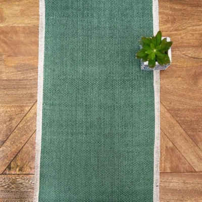 C & F Home C&f Home Fringed Aspen Table Runner 14" X 72" In Green