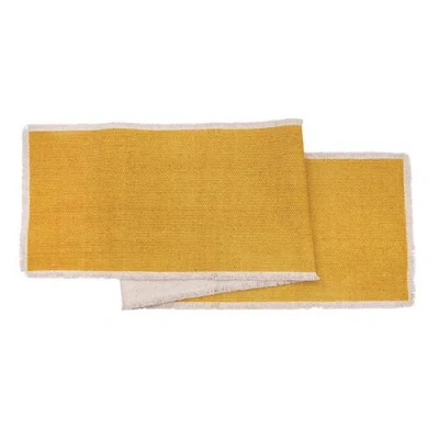 C & F Home C&f Home Fringed Dandelion Table Runner 14" X 72" In Yellow