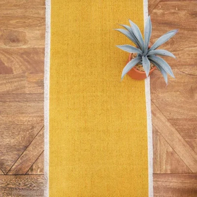 C & F Home C&f Home Fringed Dandelion Table Runner 14" X 72" In Yellow