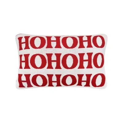 C & F Home C&f Home Ho Ho Ho Reversible Knitted Christmas Throw Pillow, 14" X 22" In Red