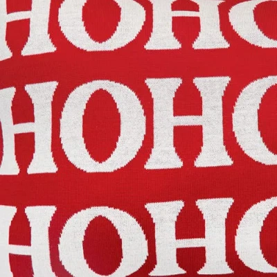 C & F Home C&f Home Ho Ho Ho Reversible Knitted Christmas Throw Pillow, 14" X 22" In Red