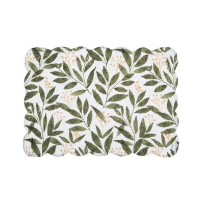 C & F Home C&f Home Joelle Floral Flowers Palm Leaf Vibrant Scalloped Placemats Set Of 6, 13" X 19" In Multi