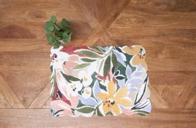 C & F Home C&f Home Joelle Floral Flowers Palm Leaf Vibrant Scalloped Placemats Set Of 6, 13" X 19" In Multi