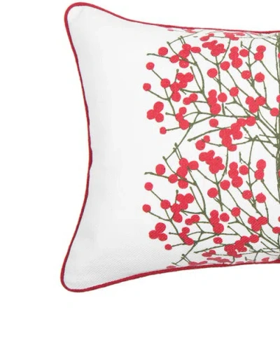 C & F Home C&f Home Berries Tree Printed Christmas Throw Pillow, 13" X 20" In White