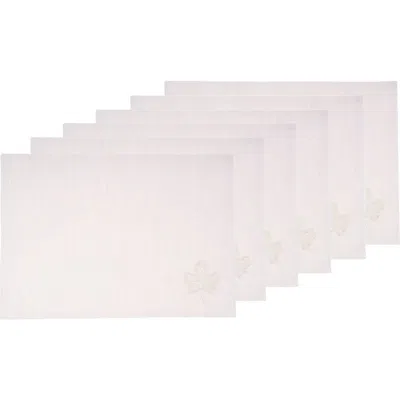 C & F Home C&f Home Neutral Maple Leaves Placemats Set Of 6, 14" X 20" In White