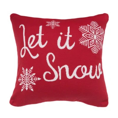 C & F Home C&f Home Let It Snow In Red Christmas Throw Pillow, 20" X 20" In Red