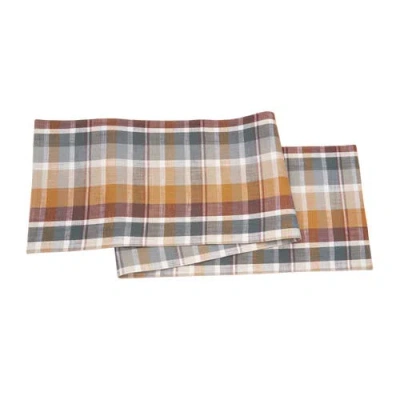 C & F Home C&f Home Aspen Plaid Table Runner 13" X 72" In Brown