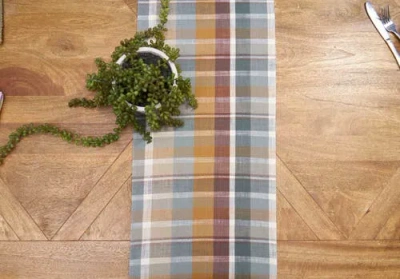 C & F Home C&f Home Aspen Plaid Table Runner 13" X 72" In Brown