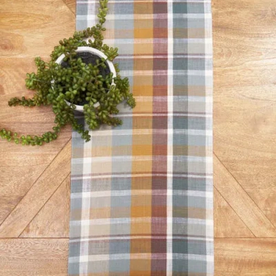 C & F Home C&f Home Aspen Plaid Table Runner 13" X 72" In Brown