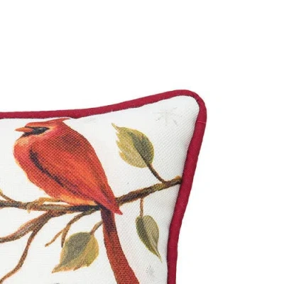 C & F Home C&f Home Be Jolly Cardinal Small Petite Size Printed Christmas Small Petite Size Accent Throw Pillow In Red