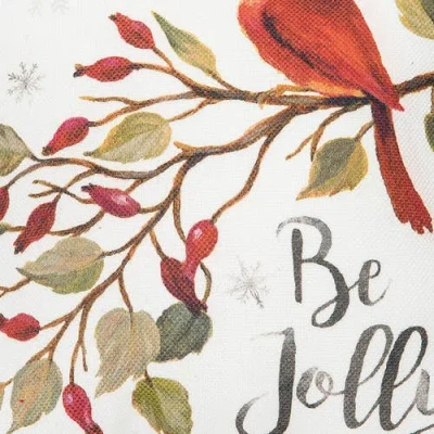 C & F Home C&f Home Be Jolly Cardinal Small Petite Size Printed Christmas Small Petite Size Accent Throw Pillow In Red