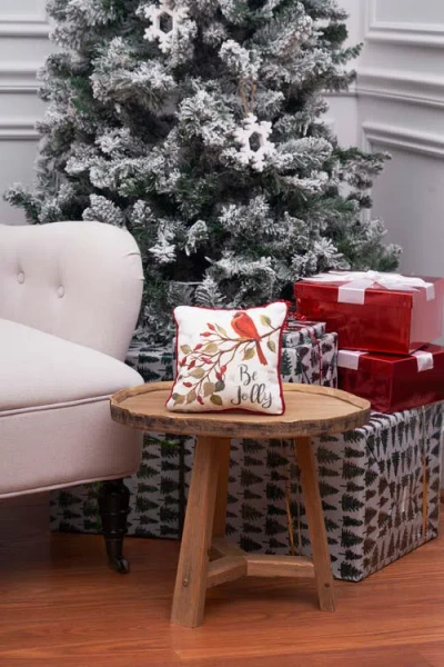C & F Home C&f Home Be Jolly Cardinal Small Petite Size Printed Christmas Small Petite Size Accent Throw Pillow In Red