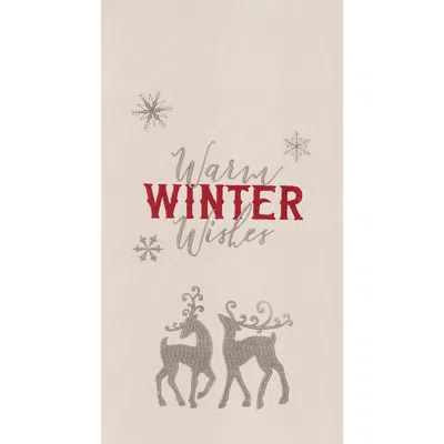 C & F Home C&f Home 27" X 18" Nordic Christmas "winter Wishes" Sentiment Featuring Deer On Beige Background Chr In Neutral