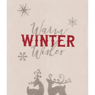 C & F Home C&f Home 27" X 18" Nordic Christmas "winter Wishes" Sentiment Featuring Deer On Beige Background Chr In Neutral