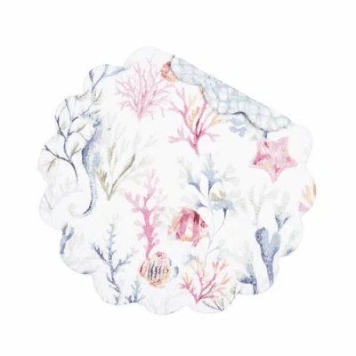 C & F Home C&f Home Nori Coral Round Placemats Set Of 6, 17" Decor In Multi